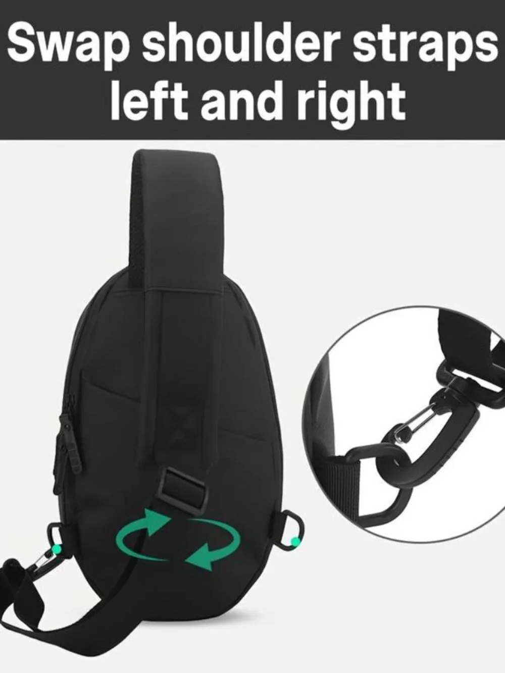 Geometric Hard Shell Chest Bag Crossbody Backpack with USB Port